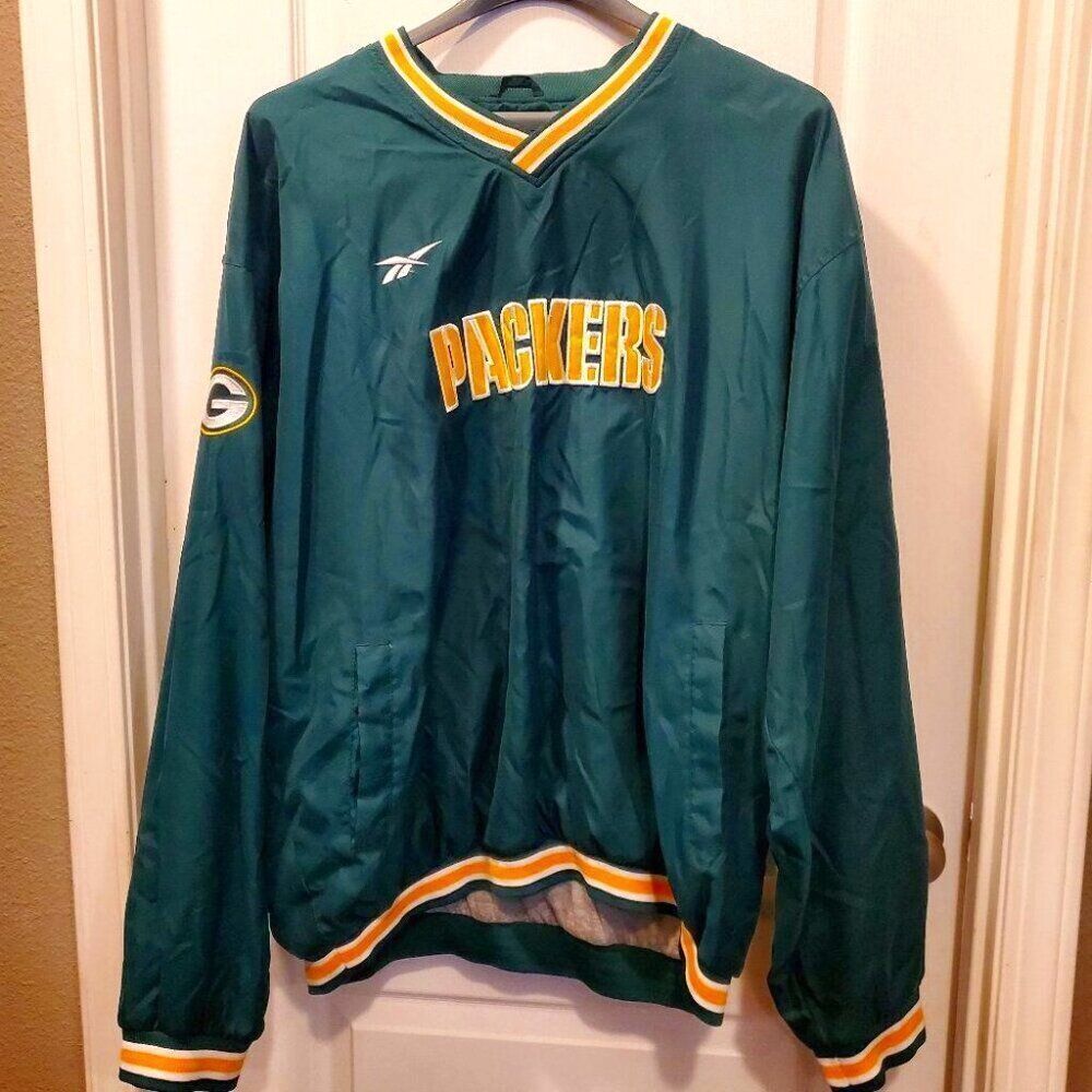Vintage 90's NFL PACKERS Lined Pullover Coat. Water & wind resistant! XXL - Picture 2 of 5